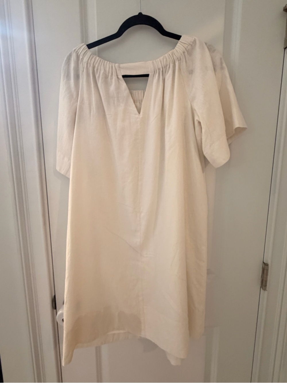 Banana Republic-Women’s Cream Off-Shoulder Shift Dress-Small